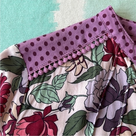 Matilda Jane Dusk‎ Or Dawn Floral Polka Dot Print Peasant Style Blouse - Picture 7 of 13